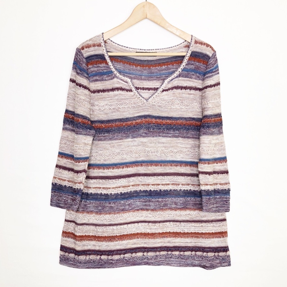 Peruvian connection, V-neck, cotton pullover sweater